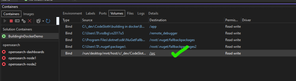 Docker visual studio volumes 7b