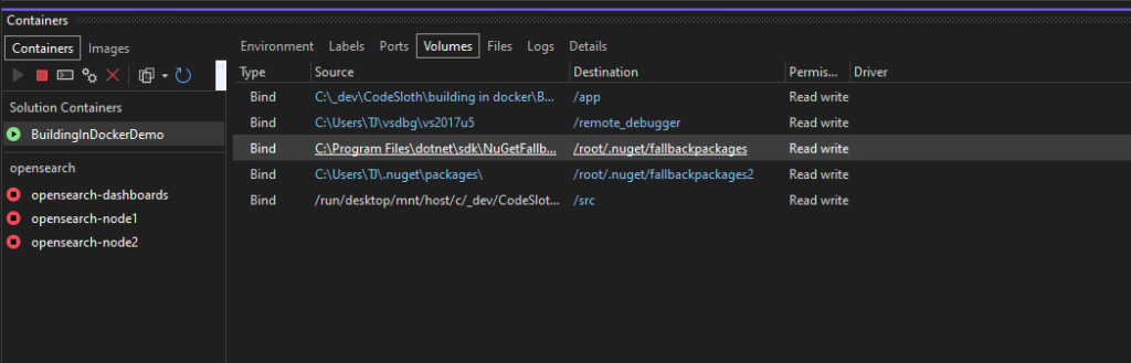 Docker visual studio volumes 9b