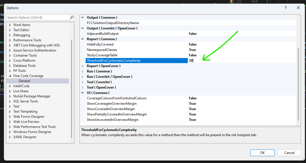 fine code coverage visual studio 2022 cyclomatic complexity configuration