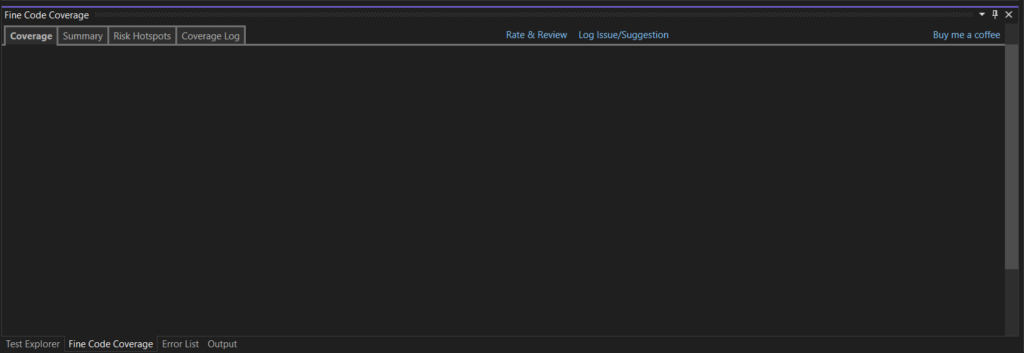 visual studio code coverage blank window